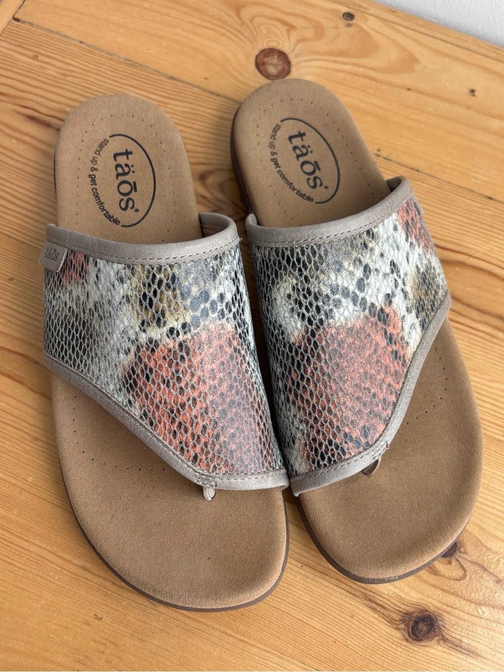 Taos leather Boundary Thong Sandal Sz 8